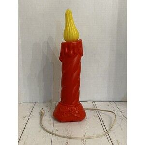 Vintage Blow Mold 16” Noel Candle Christmas Red Yellow General Foam Small Decor